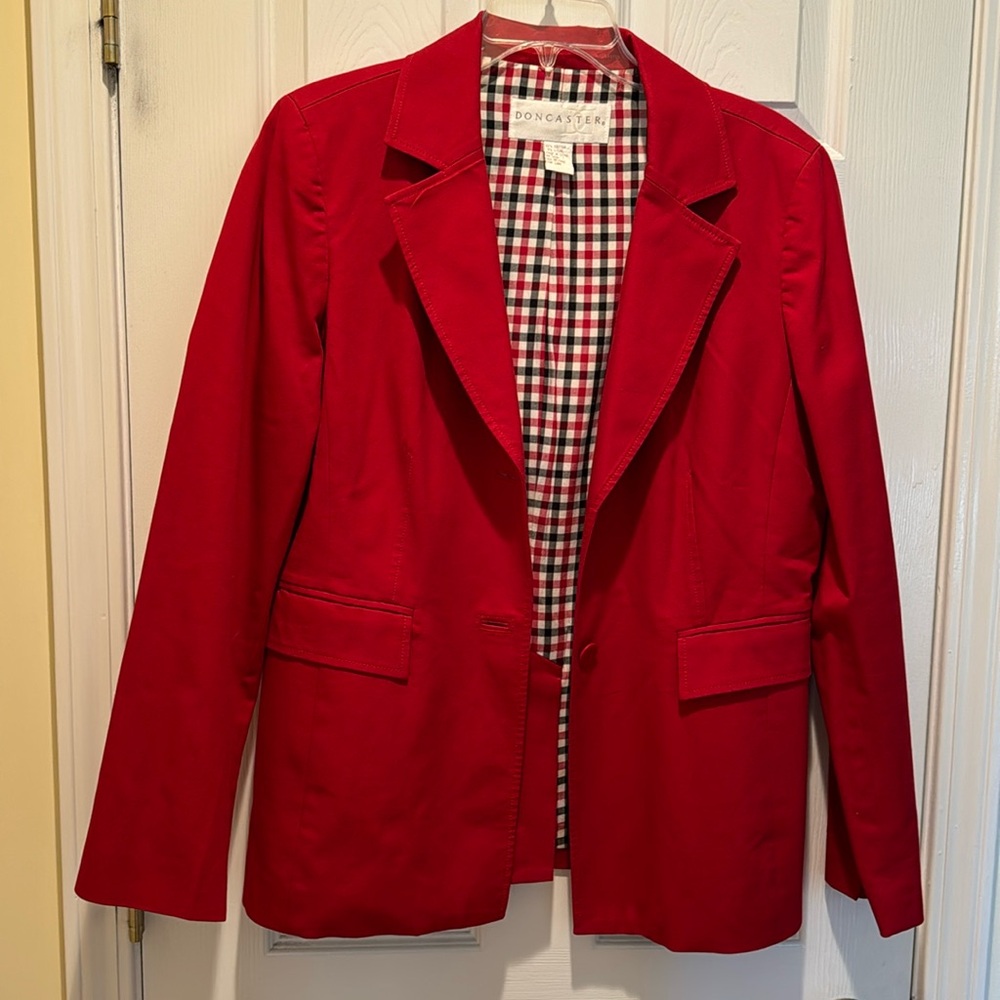 Bright red blazer